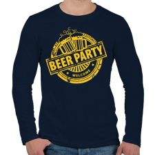 PRINTFASHION BEER PARTY - Férfi hosszú ujjú póló - Sötétkék férfi póló