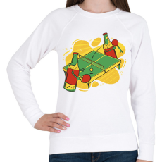 PRINTFASHION Beer ping pong - Női pulóver - Fehér