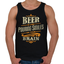 PRINTFASHION Beer Smiles - Férfi atléta - Fekete atléta, trikó