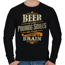 PRINTFASHION Beer Smiles - Férfi pulóver - Fekete férfi pulóver, kardigán