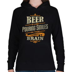 PRINTFASHION Beer Smiles - Női kapucnis pulóver - Fekete