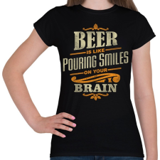 PRINTFASHION Beer Smiles - Női póló - Fekete női póló
