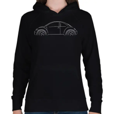 PRINTFASHION Beetle profil - Női kapucnis pulóver - Fekete