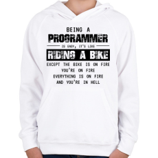 PRINTFASHION Being a programmer (black) - Gyerek kapucnis pulóver - Fehér