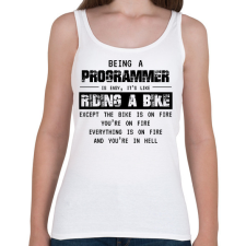 PRINTFASHION Being a programmer (black) - Női atléta - Fehér női trikó