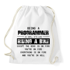 PRINTFASHION Being a programmer (black) - Sportzsák, Tornazsák - Fehér tornazsák