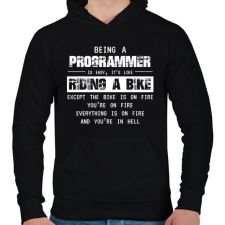 PRINTFASHION Being a programmer (white) - Férfi kapucnis pulóver - Fekete férfi pulóver, kardigán