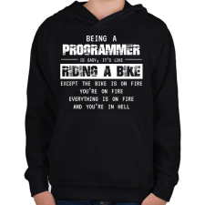 PRINTFASHION Being a programmer (white) - Gyerek kapucnis pulóver - Fekete gyerek pulóver, kardigán