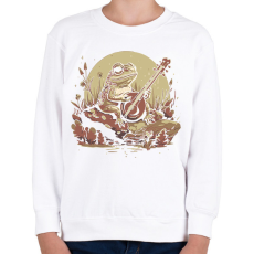 PRINTFASHION Béka banjoval - Gyerek pulóver - Fehér