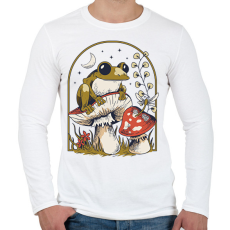 PRINTFASHION Béka és gomba - Férfi hosszú ujjú póló - Fehér