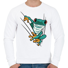 PRINTFASHION Béka - Férfi pulóver - Fehér férfi pulóver, kardigán