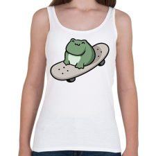 PRINTFASHION Béka gördeszkán - Női atléta - Fehér női trikó