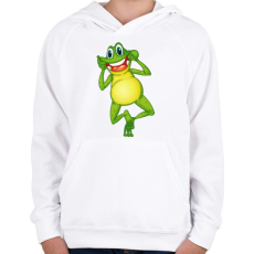 PRINTFASHION Béka - Gyerek kapucnis pulóver - Fehér