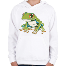 PRINTFASHION Béka - Gyerek kapucnis pulóver - Fehér