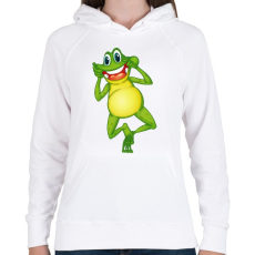 PRINTFASHION Béka - Női kapucnis pulóver - Fehér