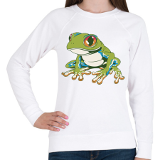 PRINTFASHION Béka - Női pulóver - Fehér női pulóver, kardigán