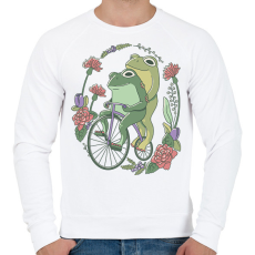 PRINTFASHION Béka pár biciklin - Férfi pulóver - Fehér