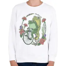 PRINTFASHION Béka pár biciklin - Gyerek pulóver - Fehér gyerek pulóver, kardigán