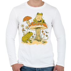 PRINTFASHION Békák és gomba - Férfi hosszú ujjú póló - Fehér