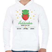 PRINTFASHION Békás emlékörző - Férfi kapucnis pulóver - Fehér férfi pulóver, kardigán