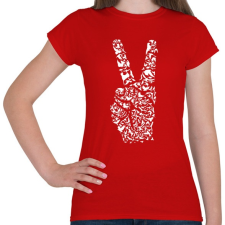 PRINTFASHION Béke - Női póló - Piros női póló