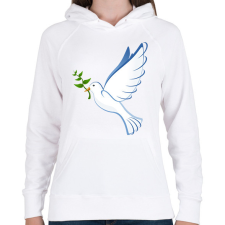 PRINTFASHION Békegalamb - Női kapucnis pulóver - Fehér női pulóver, kardigán