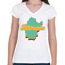 PRINTFASHION Békéscsaba - Női V-nyakú póló - Fehér női póló