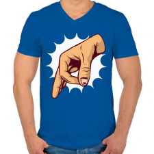 PRINTFASHION Belenéztél - Férfi V-nyakú póló - Királykék férfi póló