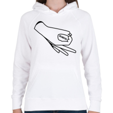 PRINTFASHION Belenéztél! - Női kapucnis pulóver - Fehér