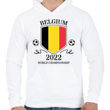 PRINTFASHION Belgium 2022 - Férfi kapucnis pulóver - Fehér férfi pulóver, kardigán