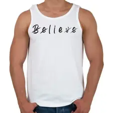 PRINTFASHION Believe - Férfi atléta - Fehér atléta, trikó