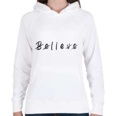 PRINTFASHION Believe - Női kapucnis pulóver - Fehér