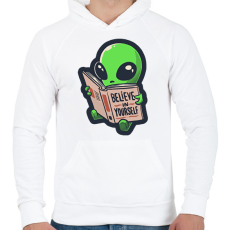 PRINTFASHION Belive in yourself - ufo - Férfi kapucnis pulóver - Fehér