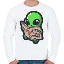 PRINTFASHION Belive in yourself - ufo - Férfi pulóver - Fehér férfi pulóver, kardigán
