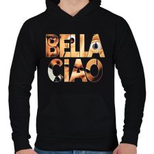 PRINTFASHION Bella Ciao-01 - Férfi kapucnis pulóver - Fekete férfi pulóver, kardigán