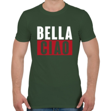 PRINTFASHION BELLA CIAO - fehér-piros - Férfi póló - Katonazöld férfi póló