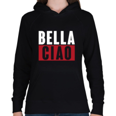PRINTFASHION BELLA CIAO - fehér-piros - Női kapucnis pulóver - Fekete