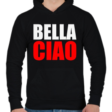 PRINTFASHION Bella ciao - Férfi kapucnis pulóver - Fekete férfi pulóver, kardigán