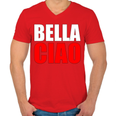 PRINTFASHION Bella ciao - Férfi V-nyakú póló - Piros