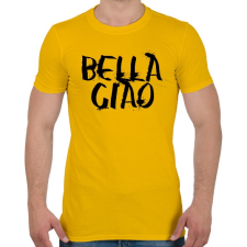PRINTFASHION Bella ciao graffiti fekete - Férfi póló - Sárga férfi póló