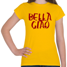 PRINTFASHION Bella ciao graffiti piros - Női póló - Sárga női póló