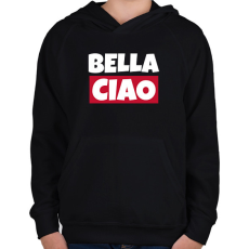 PRINTFASHION BELLA CIAO - Gyerek kapucnis pulóver - Fekete