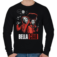 PRINTFASHION Bella Ciao - Nagy Pénzrablás - Money Heist - Casa de Papel - Férfi pulóver - Fekete férfi pulóver, kardigán
