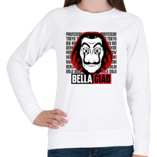 PRINTFASHION BELLA CIAO - Női pulóver - Fehér női pulóver, kardigán
