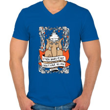 PRINTFASHION Belső béke - Férfi V-nyakú póló - Királykék férfi póló