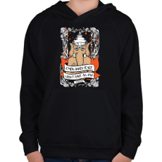 PRINTFASHION Belső béke - Gyerek kapucnis pulóver - Fekete