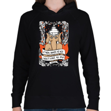 PRINTFASHION Belső béke - Női kapucnis pulóver - Fekete női pulóver, kardigán