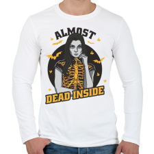 PRINTFASHION Belül majdnem halott - Férfi hosszú ujjú póló - Fehér férfi póló