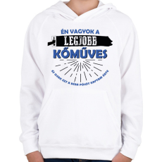 PRINTFASHION Béna pólót kaptam - Kőműves - Gyerek kapucnis pulóver - Fehér
