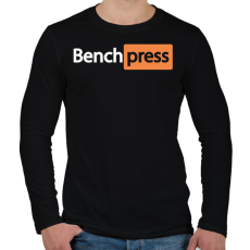 PRINTFASHION BenchPress - Férfi hosszú ujjú póló - Fekete